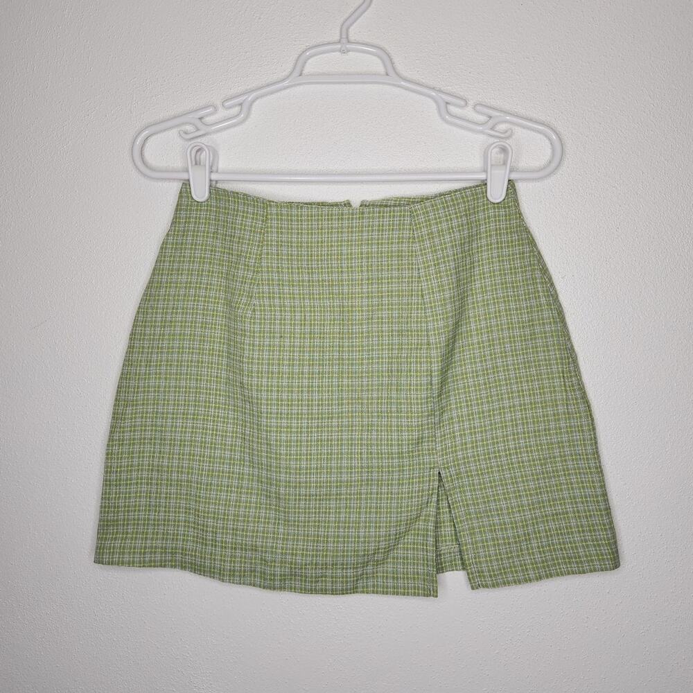 Vintage y2k Robyne's Deam Plaid Green Mini Skirt Preppy Size 5 Goth